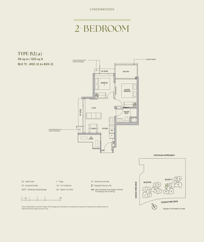 2-Bedroom — Type B2(a) | 59 sq m / 635 sq ft